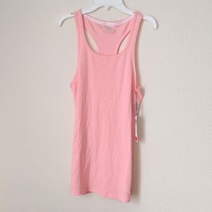 Calvin Klein Performance Quick Dry Ribbed Racerback Tank Top Hib Hibiscus L NWT